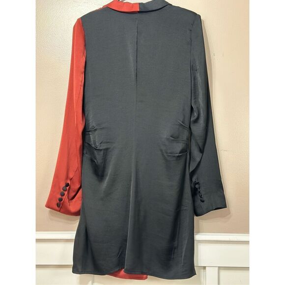 NWT Choosy In A Mood Plunging Neckline Black Sienna Brown Two-Tone Mini Dress 8 - Picture 13 of 16